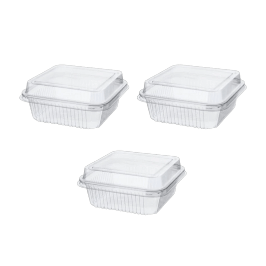 Kit 3 Pacotes Embalagem Quadrada 200ml com tampa G650SF Galvanotek com 10 unidades Ideal para doces - e - dona