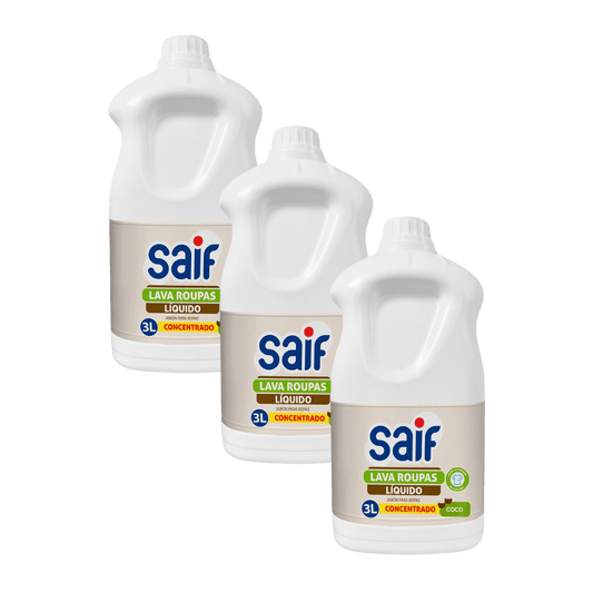 Kit 3 Sabões Líquidos de Coco SAIF 3L Cada - e - dona