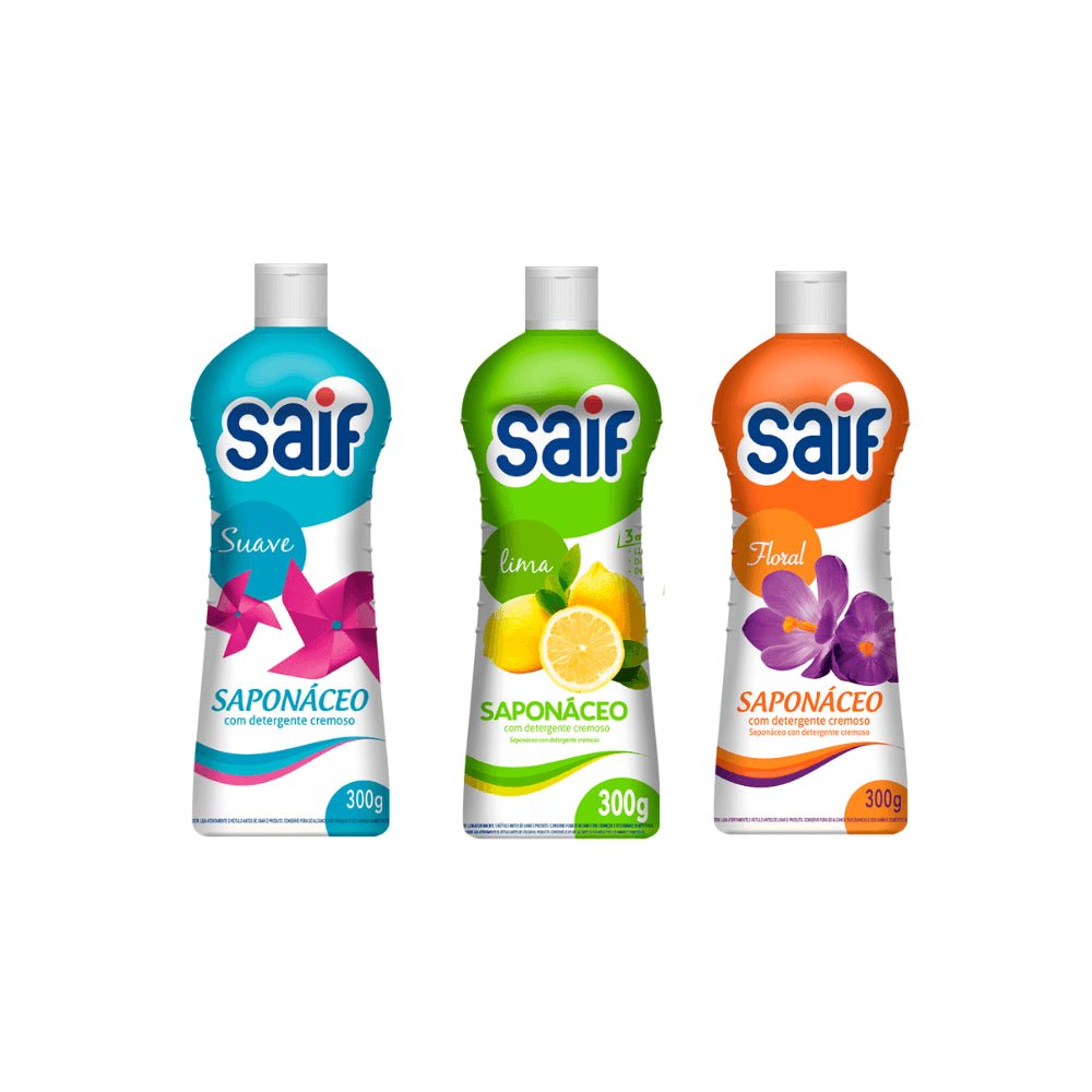 Kit 3 Saponáceos Creme 300ml Saif - e - dona