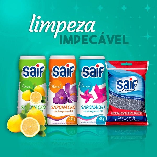 Kit 3 Saponáceos Pó 300g Saif - e - dona