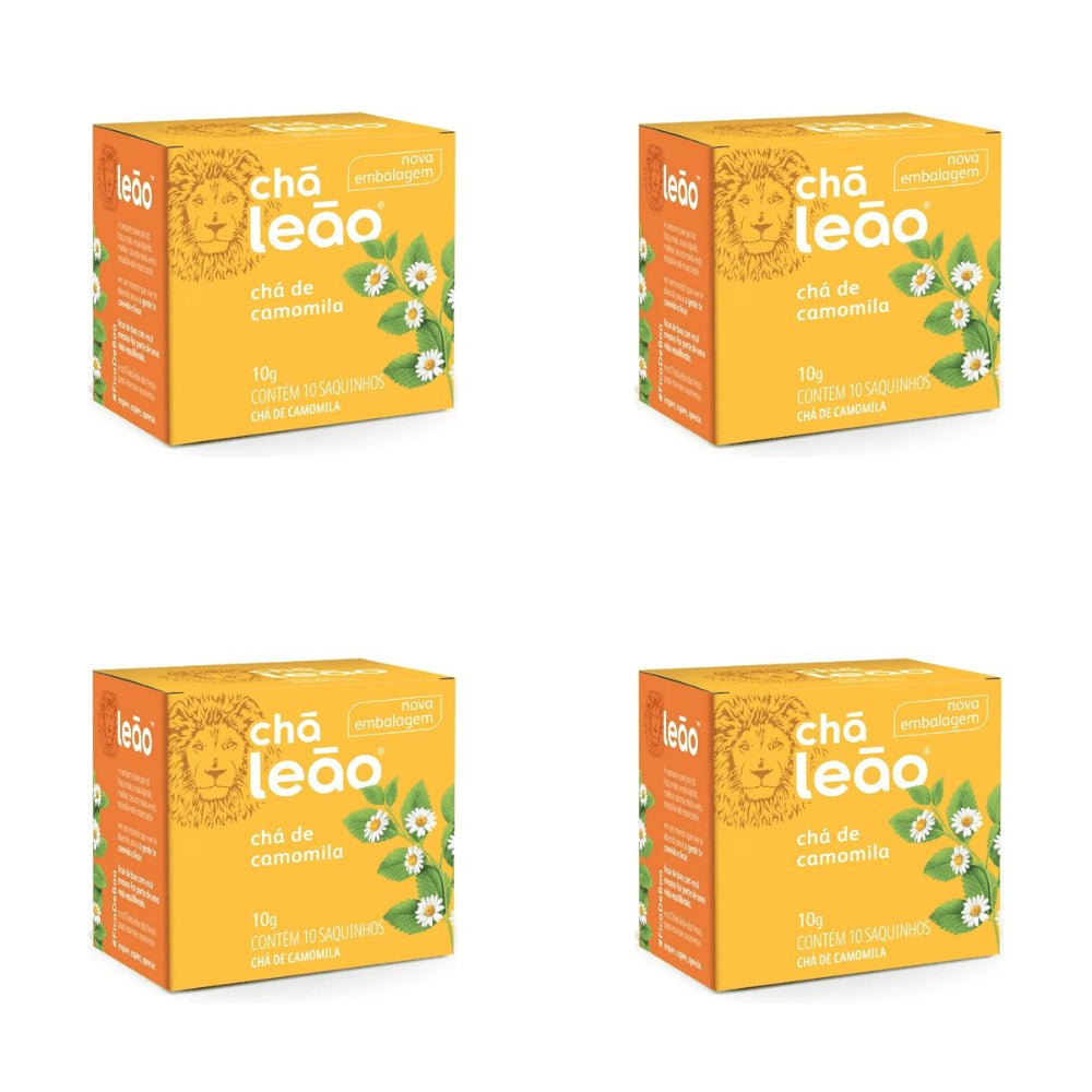 Kit 4 Chás Leão Camomila com 10 sachês - e - dona
