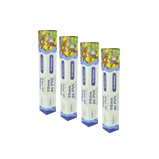 Kit 4 Pacotes de Filme PVC 28cm x 15m Tecfilm - e - dona