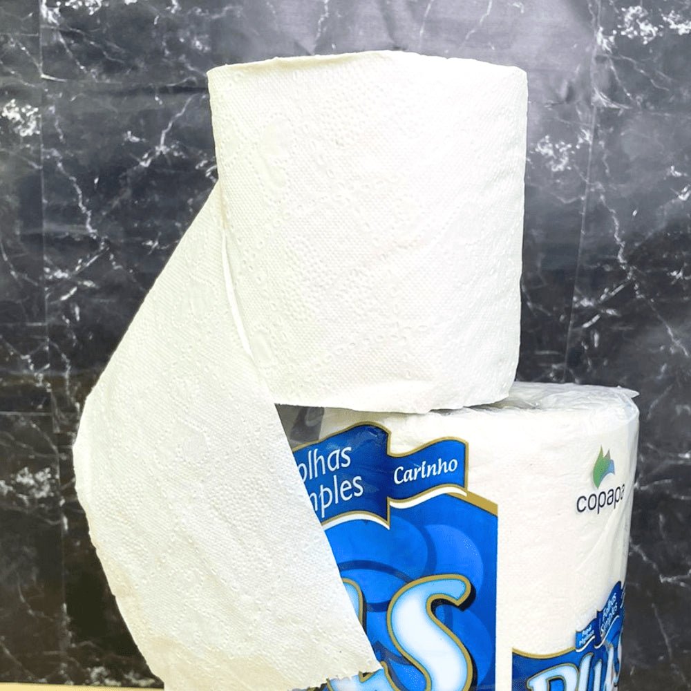 Kit 4 Pacotes de Papel Higiênico folha simples Carinho Plus com 4 rolos de 30 metros - e - dona