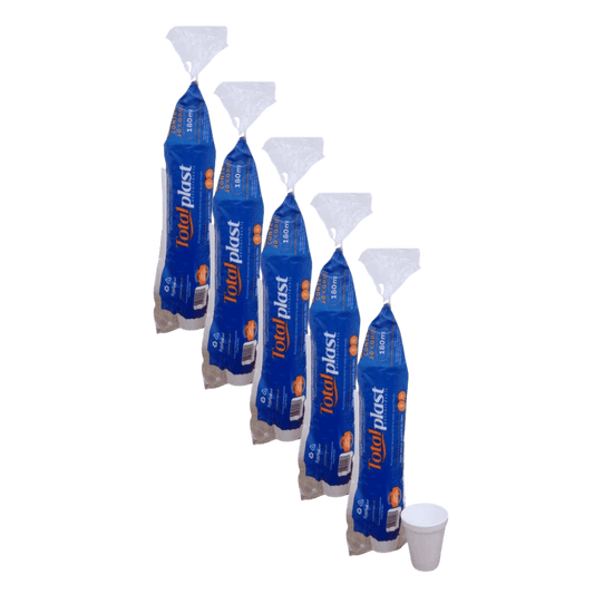 Kit 5 Pacotes Copo Isopor 180ml Totalplast Com 20 Unidades Cada - e - dona