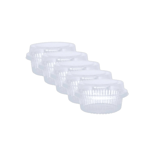 Kit 5 Pacotes de Embalagem de Doce C/ Tampa Redonda 170ml G640SF Transparente C/ 10 Unidades Galvanotek - e - dona