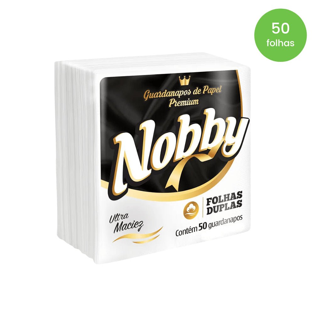 Kit 5 Pacotes de Guardanapo 21x22 Folha Dupla Nobby pacote com 50 folhas - e - dona