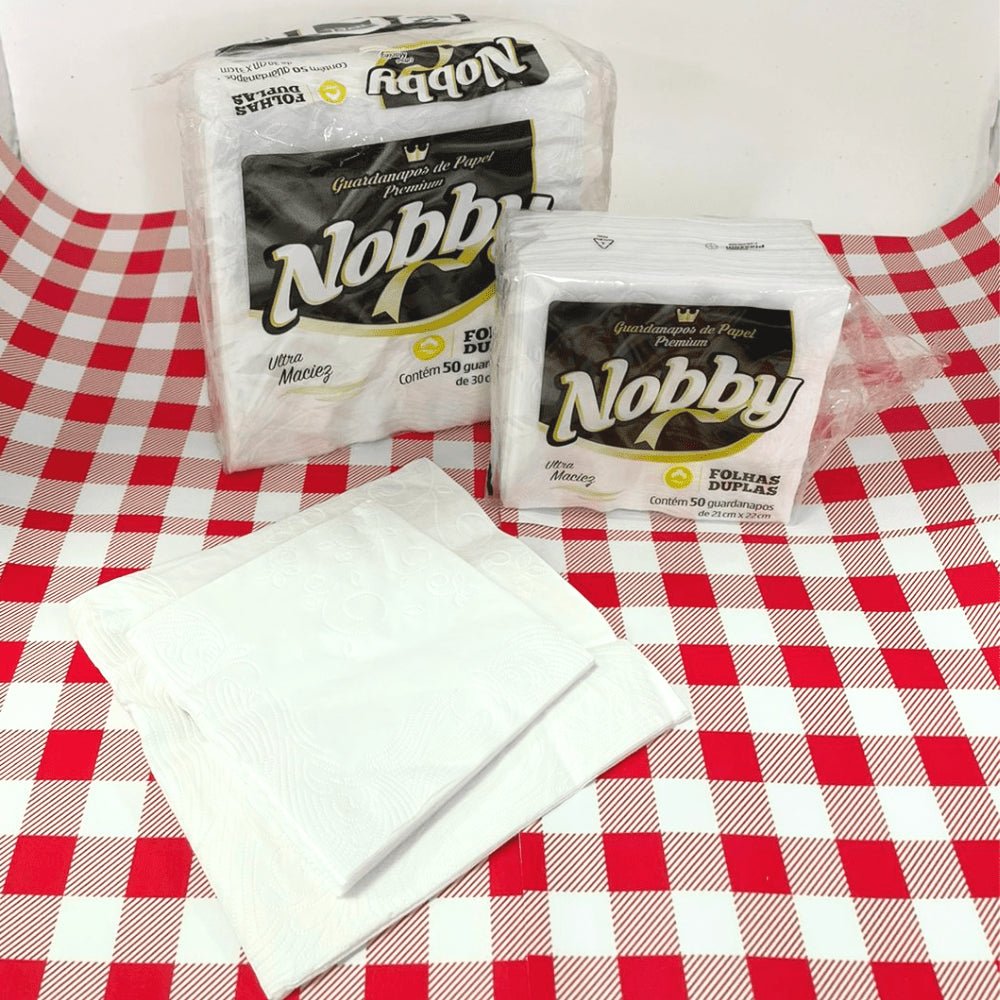 Kit 5 Pacotes de Guardanapo 21x22 Folha Dupla Nobby pacote com 50 folhas - e - dona