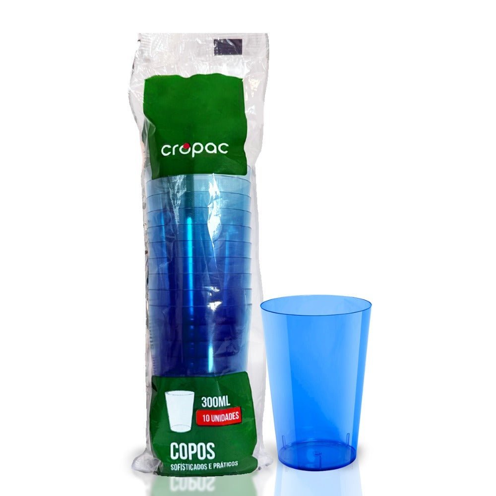 Kit 6 Pacotes Copo de Acrílico 300ml Cropac Neon - e - dona