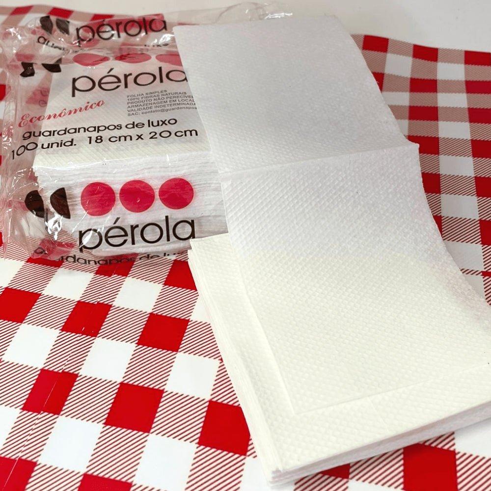 Kit 6 Pacotes de Guardanapo 18x20 folha simples Pérola com 100 folhas - e - dona