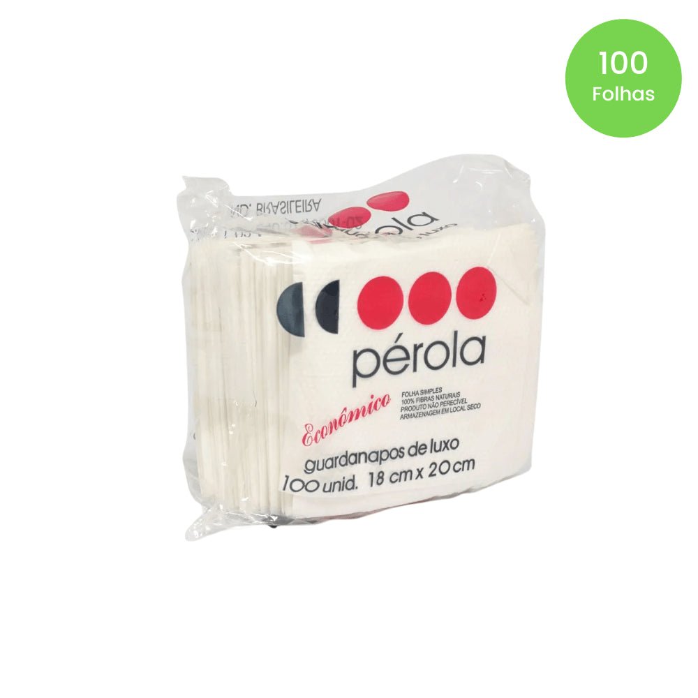 Kit 6 Pacotes de Guardanapo 18x20 folha simples Pérola com 100 folhas - e - dona