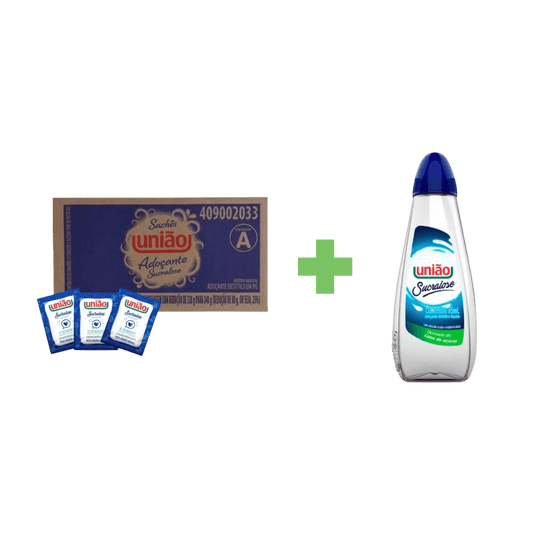 Kit Adoçante União Líquido 65ml + Pó 0,6g Sachê - e - dona