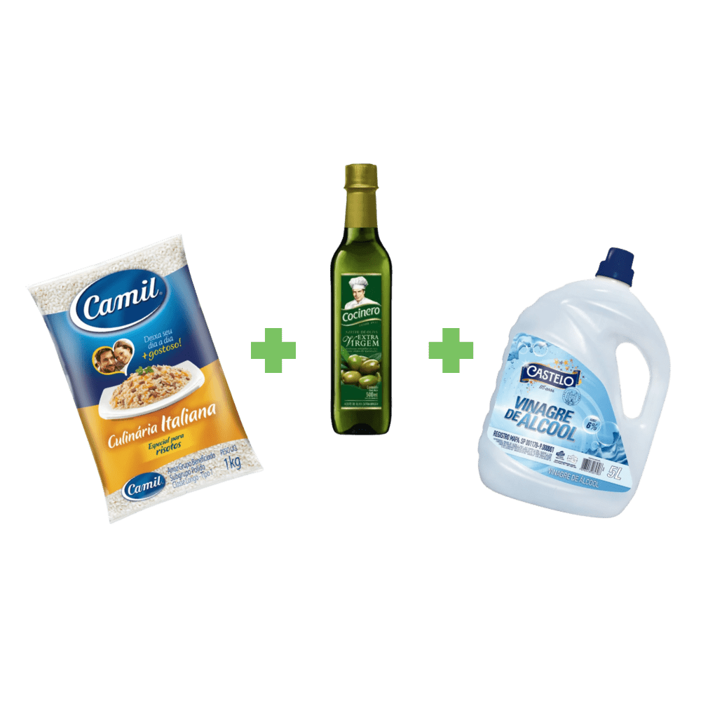 Kit Arroz Culin Italiana + Azeite + Vinagre - e - dona