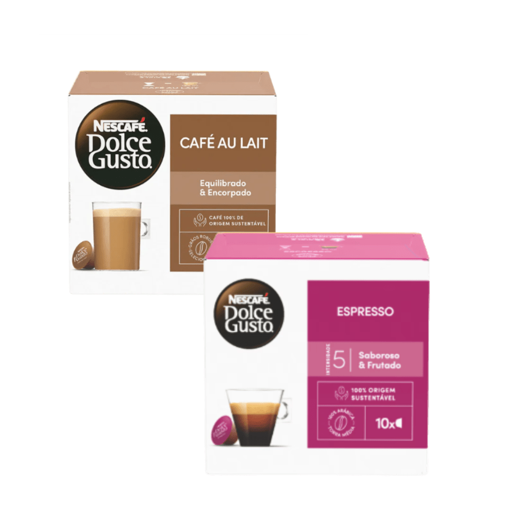 Kit Cápsulas Dolce Gusto Café Au Lait + Espresso - e - dona