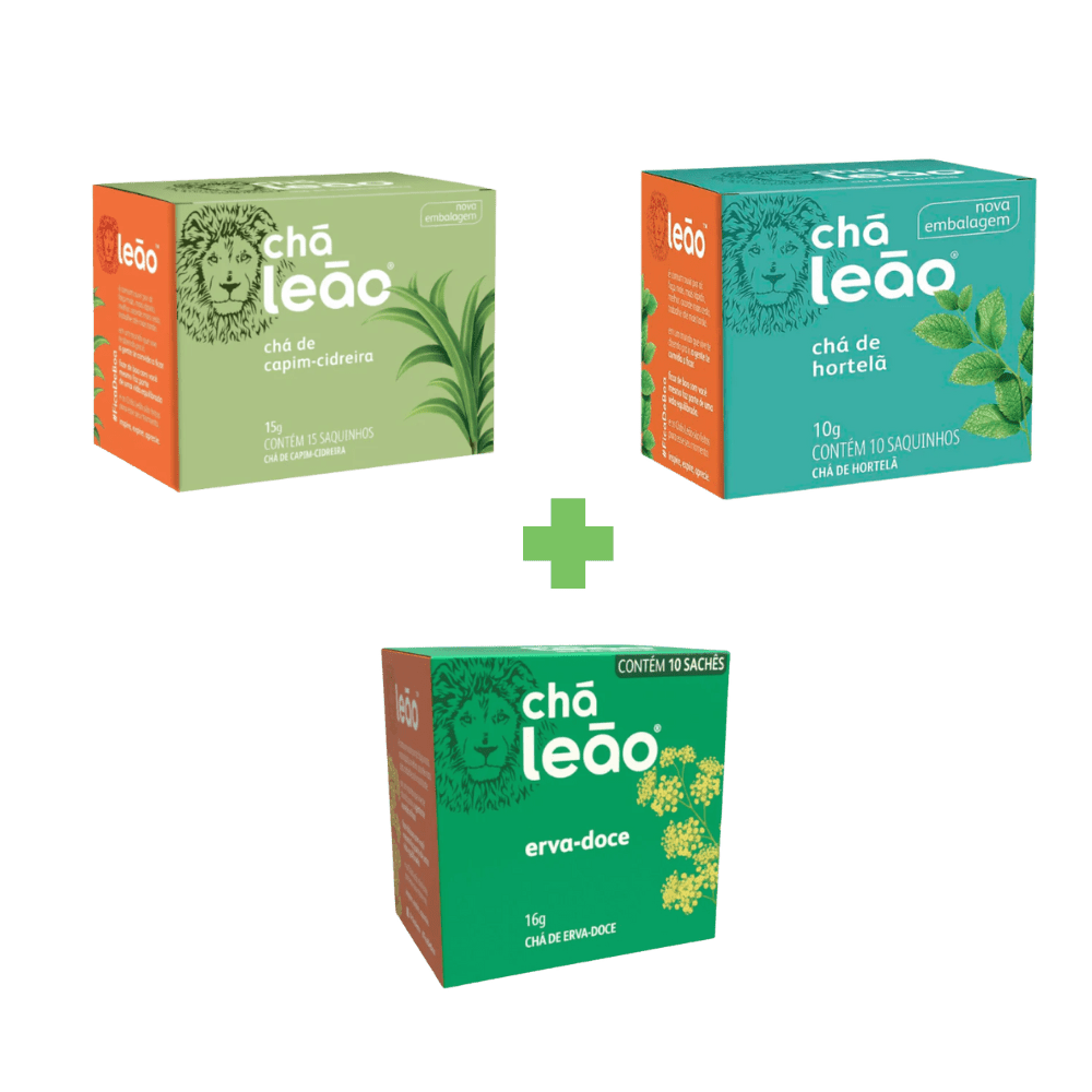 Kit Chá Leão Cidreira + Erva Doce + Hortelã - e - dona