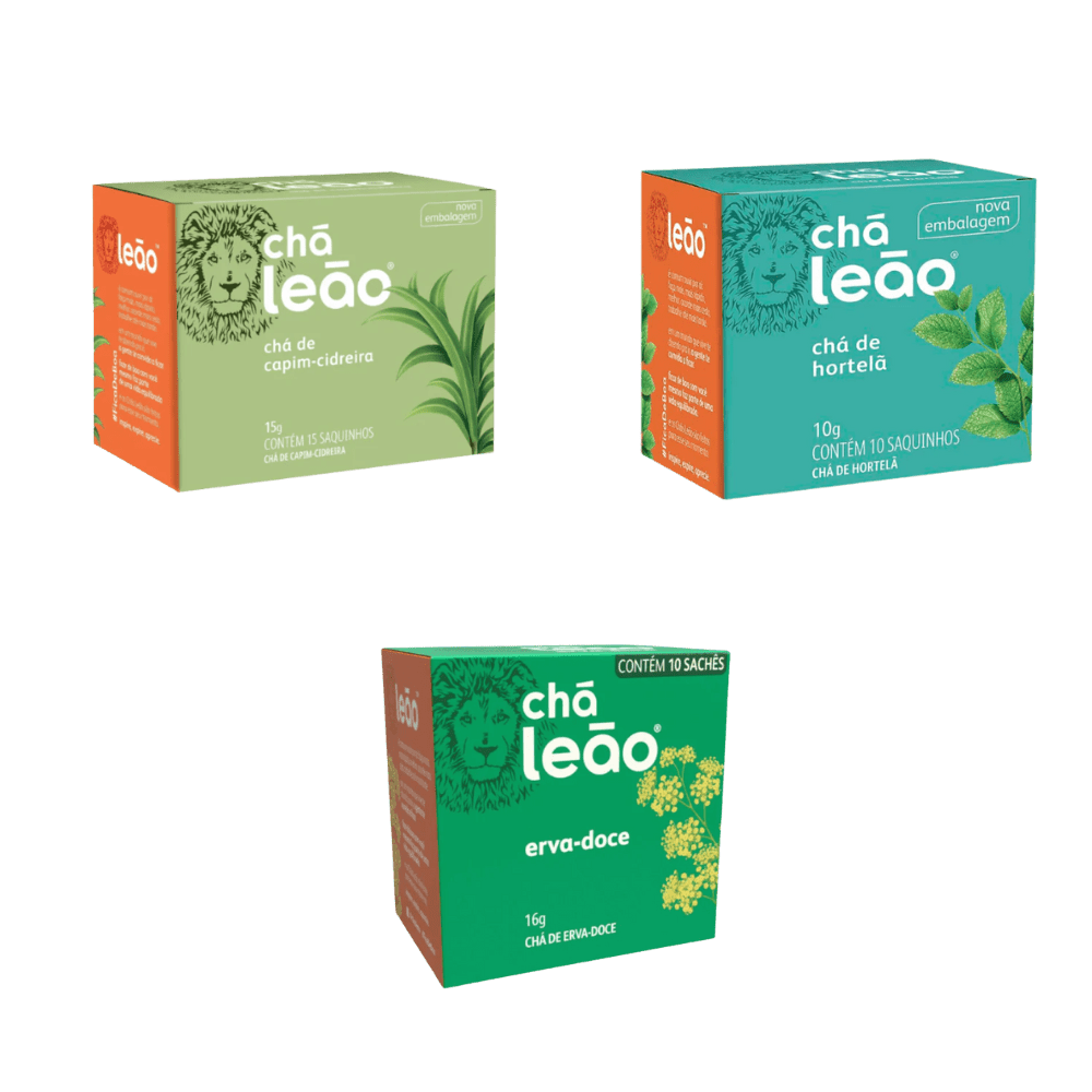 Kit Chá Leão Cidreira + Erva Doce + Hortelã - e - dona