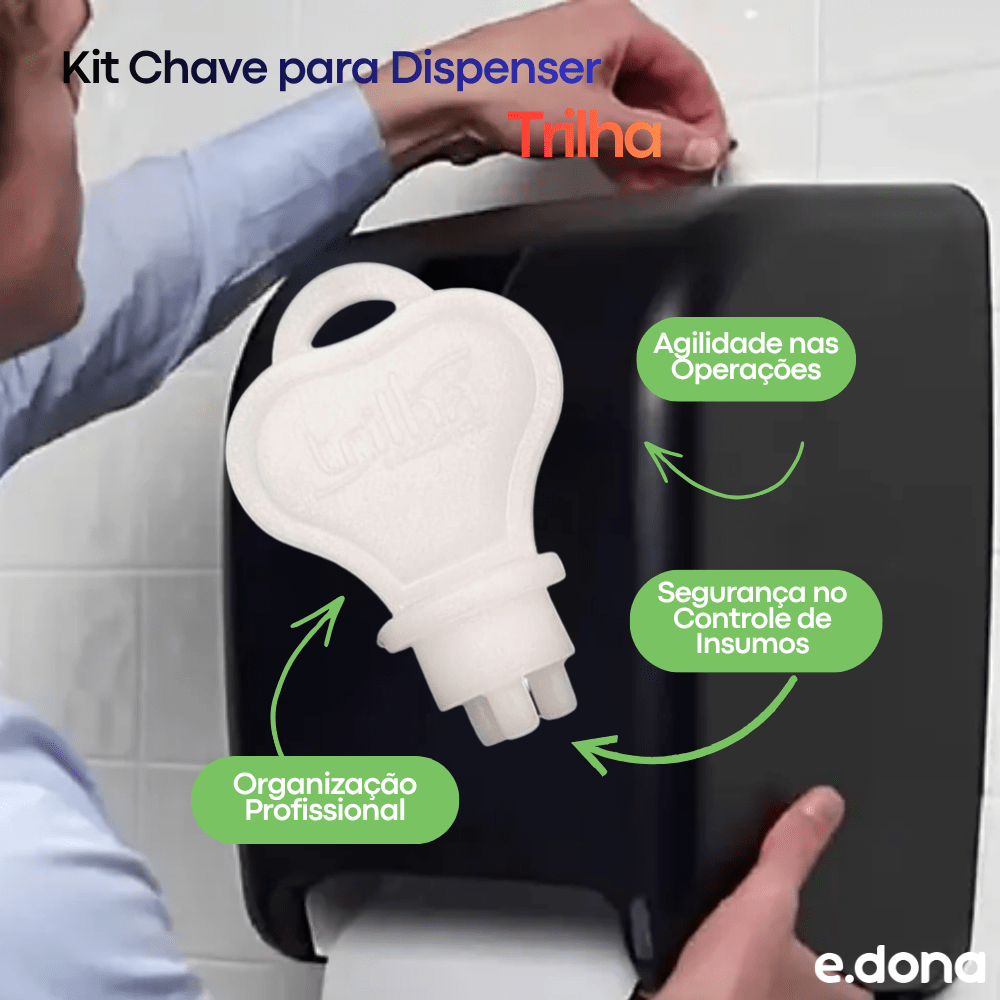 Kit Chave para Dispenser Trilha com 20 Unidades - e - dona