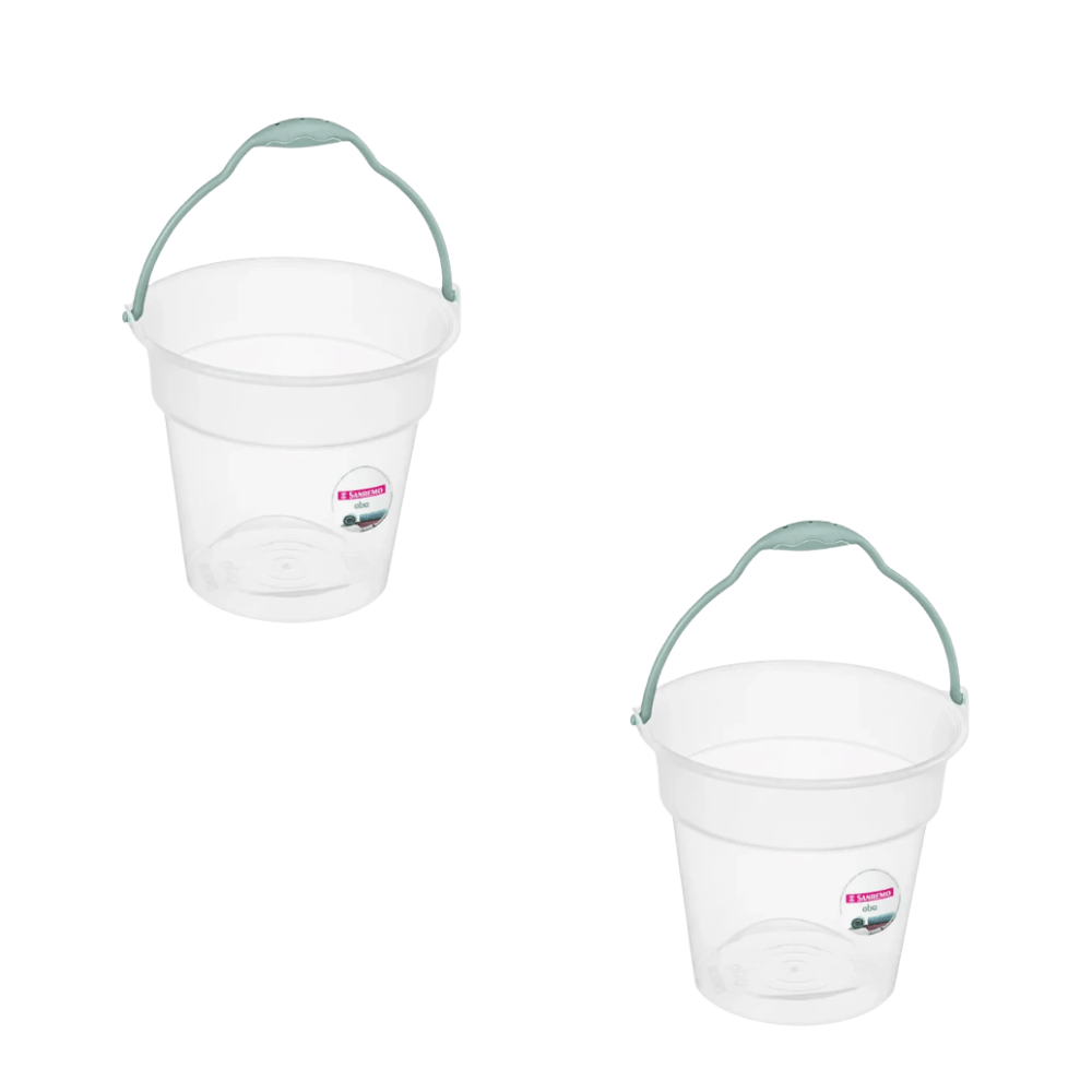 Kit com 2 Baldes Plástico 15L Sanremo Transparente - e - dona