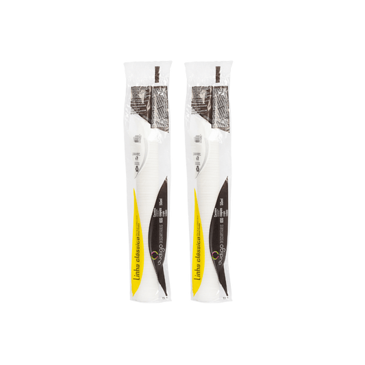 Kit Com 2 Pacotes de Copo de 50ml Dudigo Branco PS - e - dona