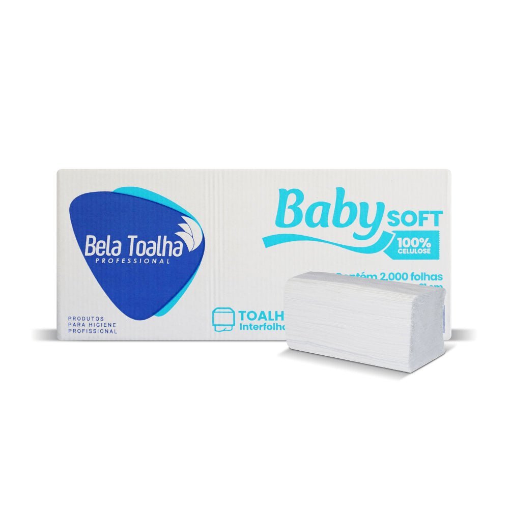 Kit com 2 Pacotes de Papel Interfolha 100% celulose 23x21cm 2 dobras folha simples Baby com 2.000 folhas - e - dona