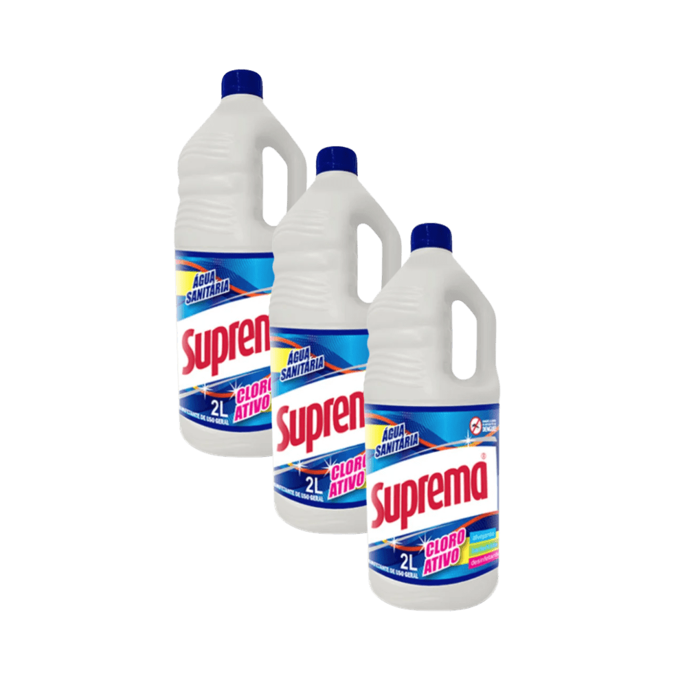 Kit com 3 Águas Sanitárias Suprema 2L - e - dona
