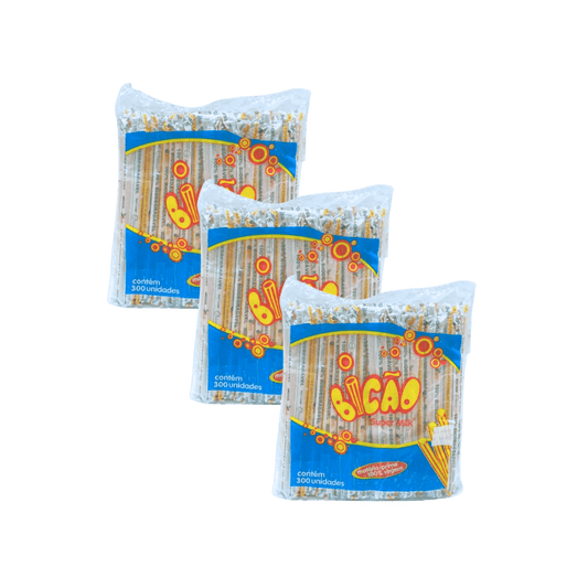 Kit com 3 Pacotes de Canudos Bicão Branco 300 Unidades Cada - e - dona