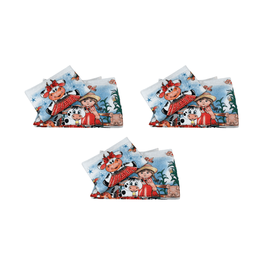 Kit com 3 Panos para Prato 45x65 Caebi Estampados - e - dona