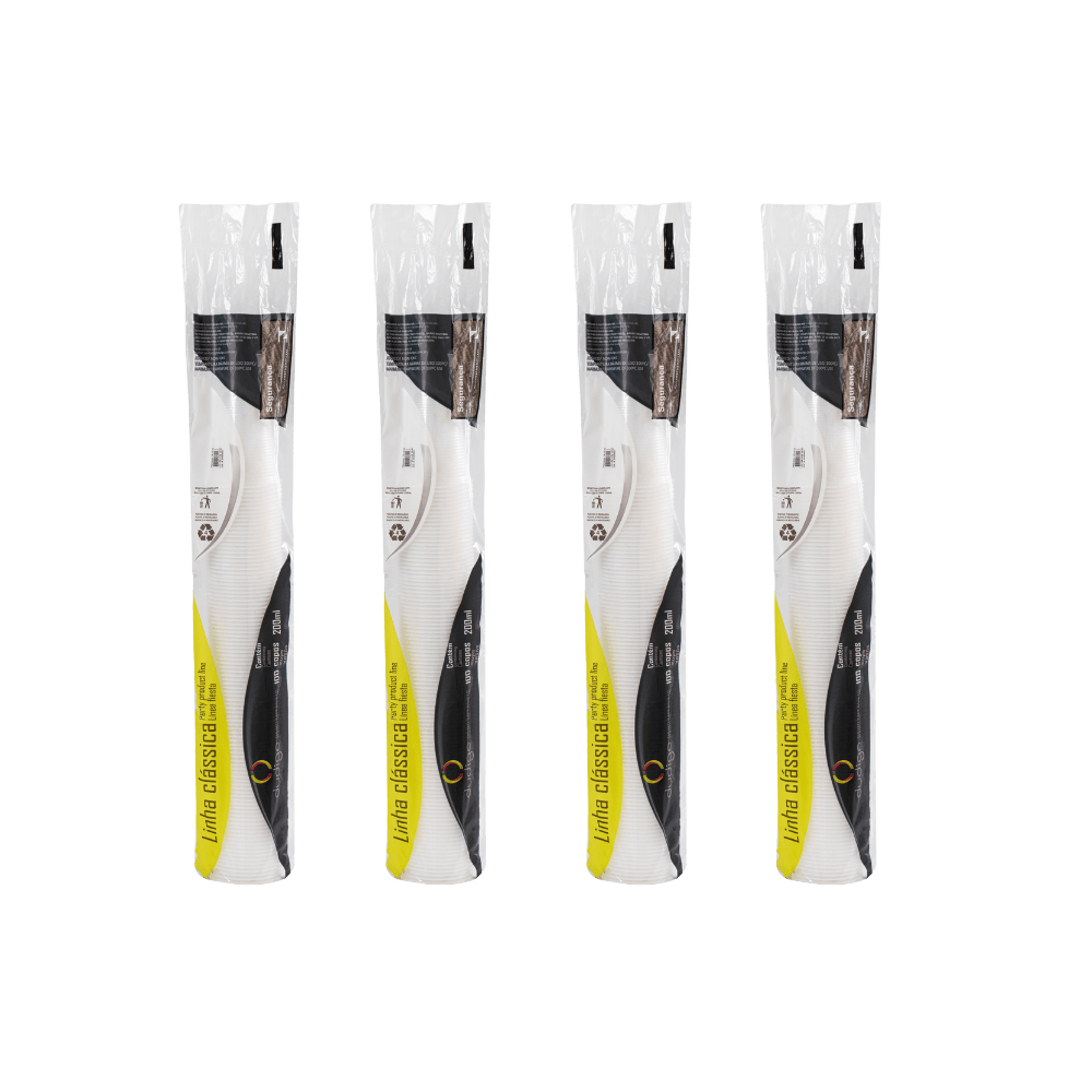 Kit com 4 Copos 200ml Dudigo Branco PS - e - dona