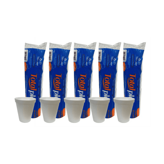 Kit com 5 Pacotes de Copos de Isopor 240ml Totalplast - e - dona