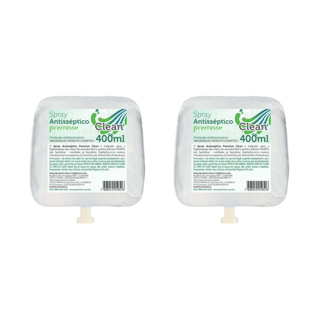 Kit de 2 Álcoois Spray Clean Premisse Refil 400ml - e - dona