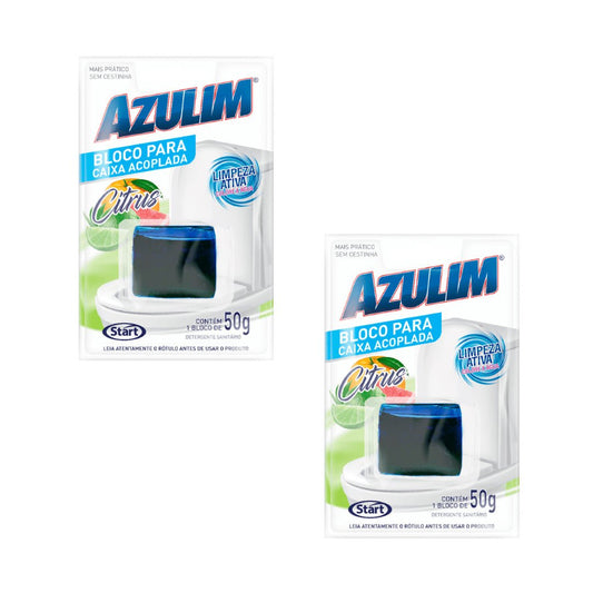 Kit de 2 Blocos para caixa Acoplada Citrus Azulim 50g - e - dona