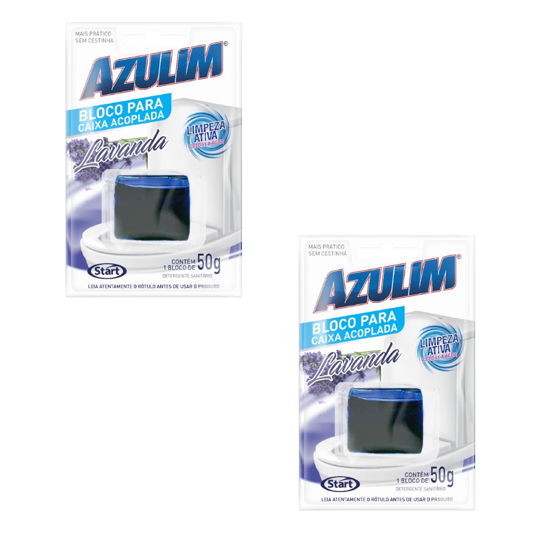 Kit de 2 Blocos para caixa Acoplada Lavanda Azulim 50g - e - dona