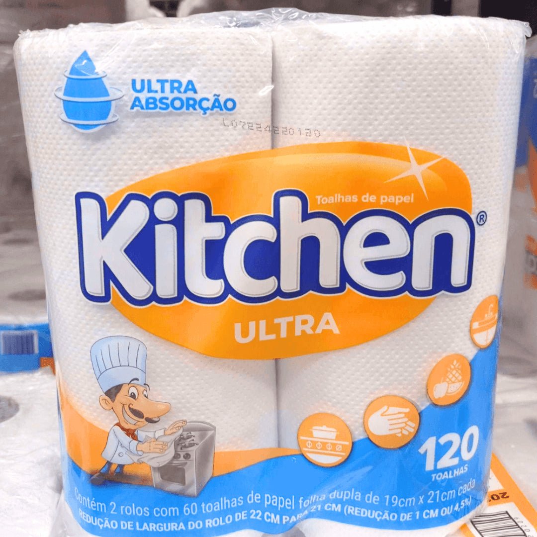 Kit de 2 Pacotes de Papel Toalha para cozinha Kitchen com 2 rolos - e - dona