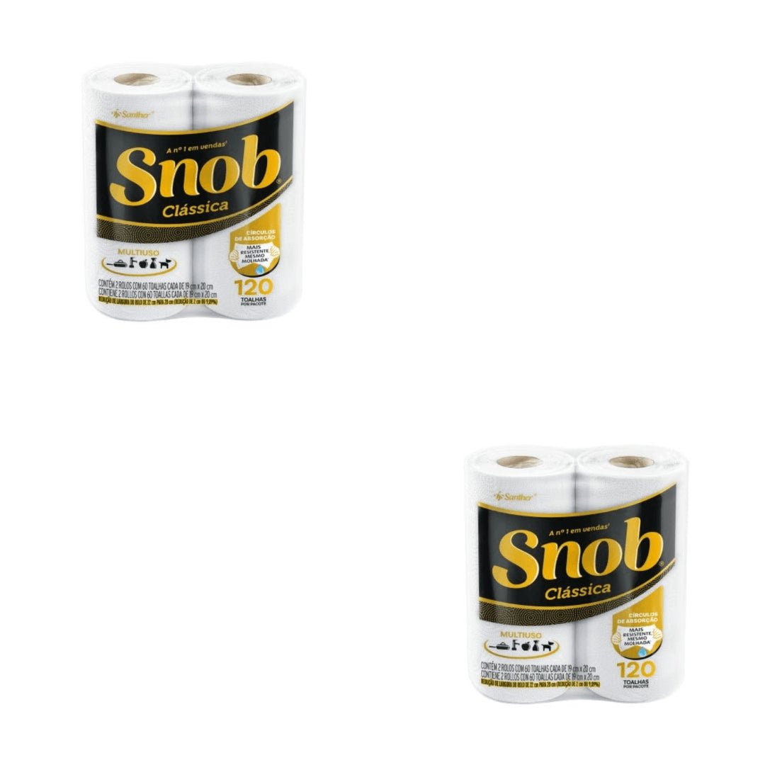 Kit de 2 Pacotes de Papel Toalha Snob para cozinha com 2 rolos - e - dona