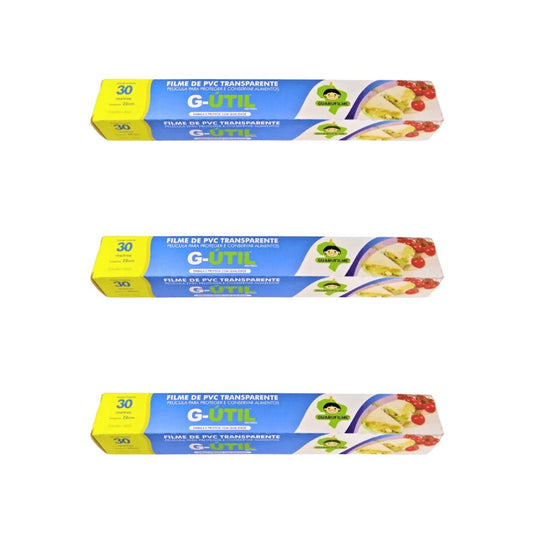 Kit de 3 Filmes PVC 28cm x 30m Guarufilme - e - dona
