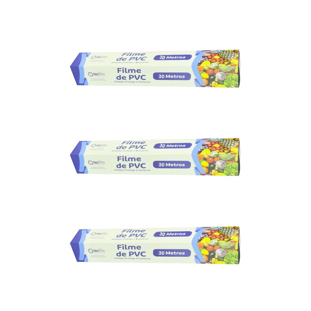 Kit de 3 Filmes PVC 28cm x 30m Tecfilm - e - dona