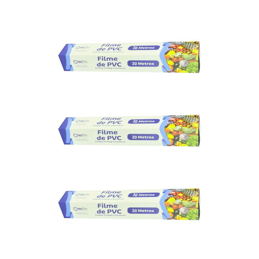 Kit de 3 Filmes PVC 28cm x 30m Tecfilm - e - dona