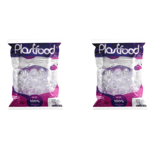 Kit de Colher Mexedora para Café 8,5cm Cristal Plastfood 2 Pacotes com 200 unidades - e - dona