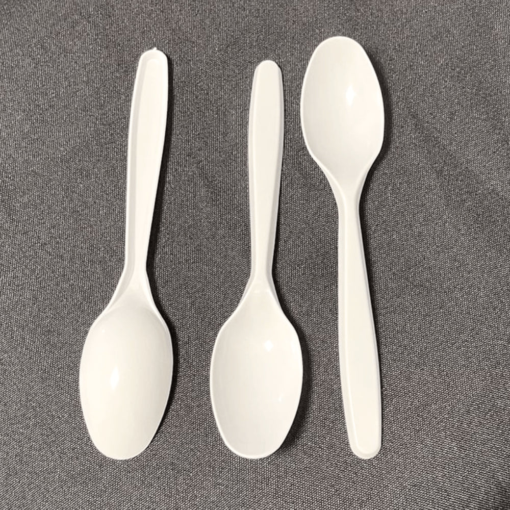 Kit de Colher para Refeição 17,5cm Branca Reforçada Biodegradável Goldenplast 2 Pacotes com 50 unidades - e - dona
