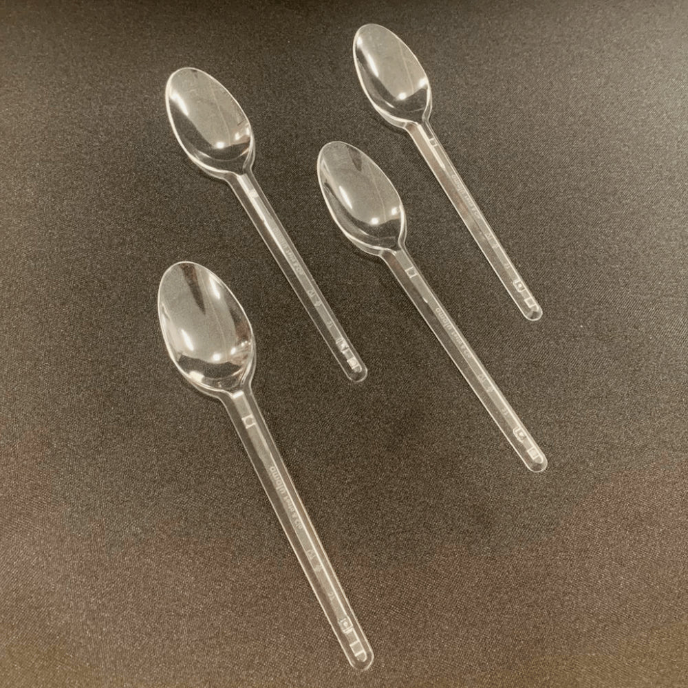 Kit de Colher para Refeição Linha Leve Biodegradável 15,5cm Cristal GoldenPlast 3 pacotes com 50 unidades - e - dona