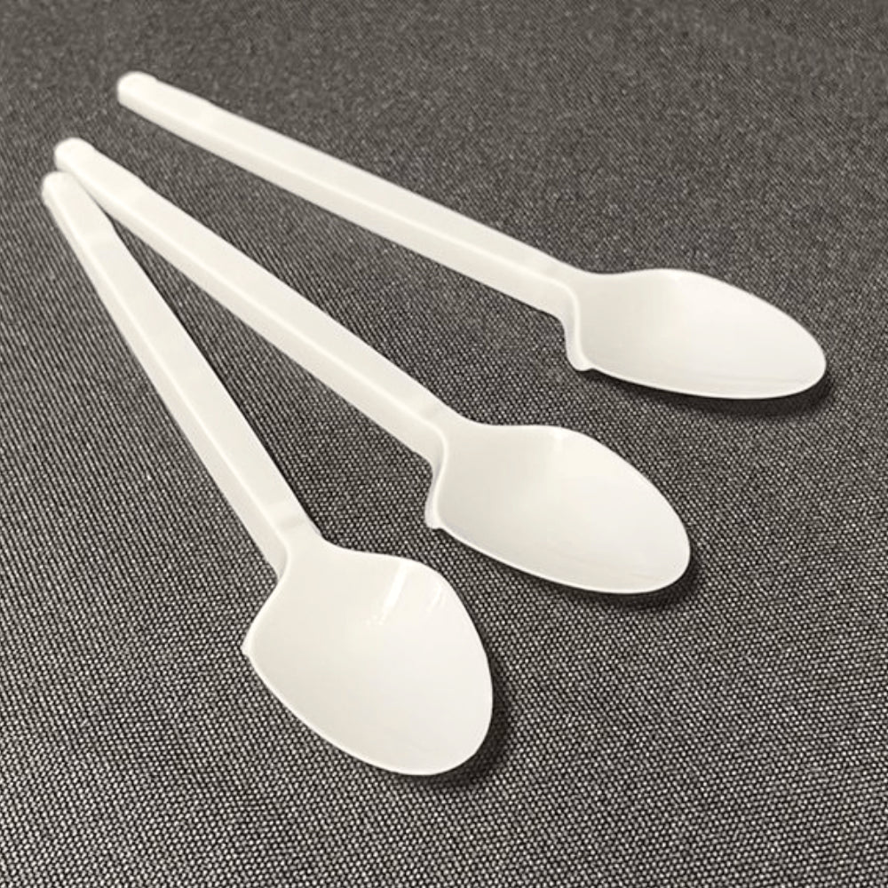 Kit de Colher para Sobremesa 12,2cm Branca Biodegradável Goldenplast 4 Pacotes com 50 unidades - e - dona
