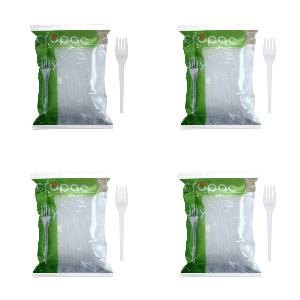 Kit de Garfo para Sobremesa 12,6cm Branco Cropac 4 Pacotes com 50 unidades - e - dona