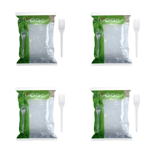 Kit de Garfo para Sobremesa 12,6cm Branco Cropac 4 Pacotes com 50 unidades - e - dona