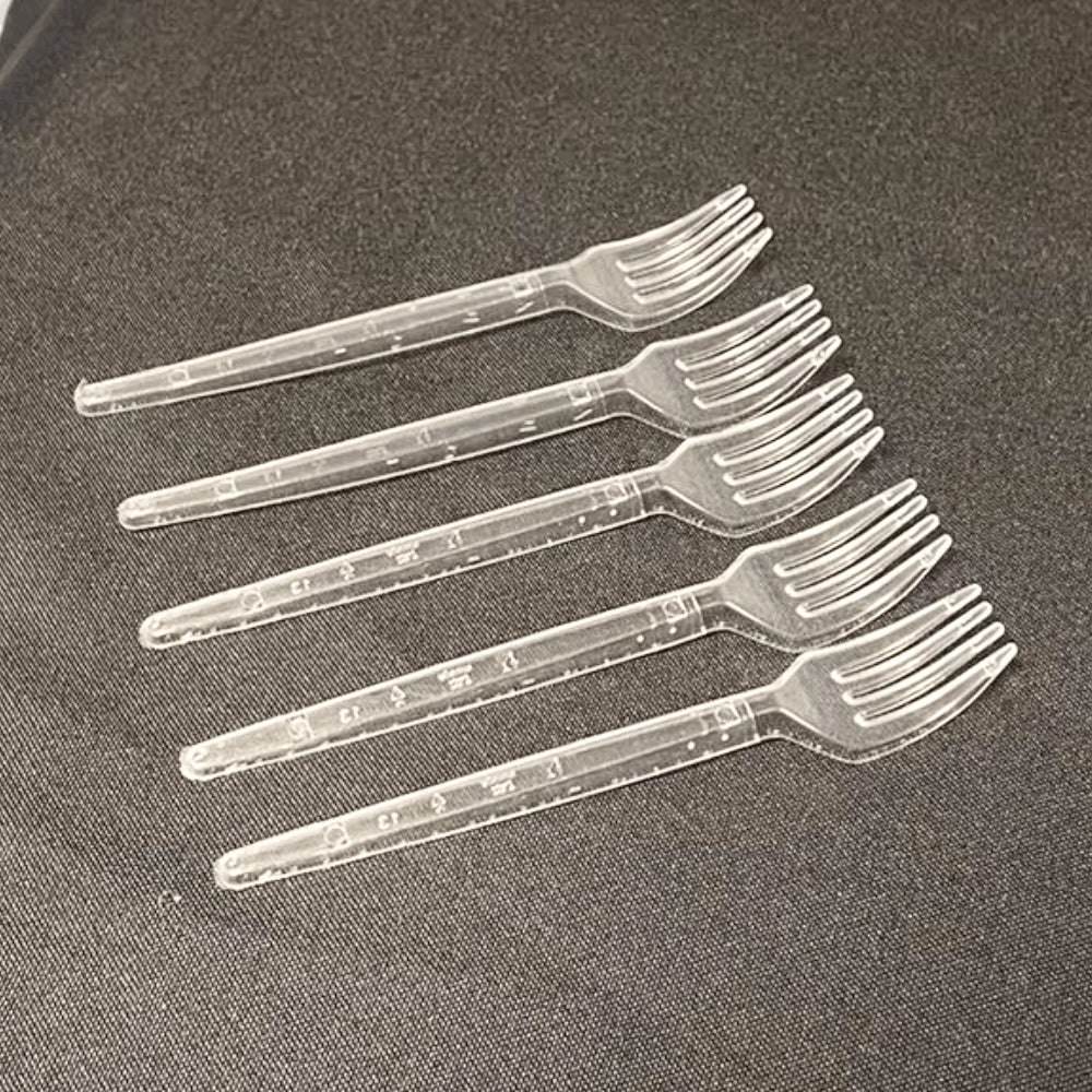 Kit De Garfo para Sobremesa 12,6cm Cristal Biodegradável Goldenplast 4 Pacotes com 50 unidades - e - dona
