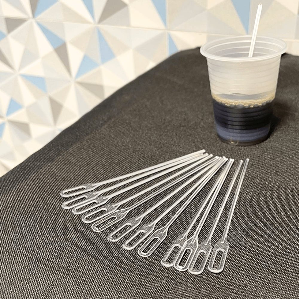 Kit de Palheta para Café 9cm Cristal Biodegradável GoldenPlast 2 Pacotes com 500 unidades - e - dona