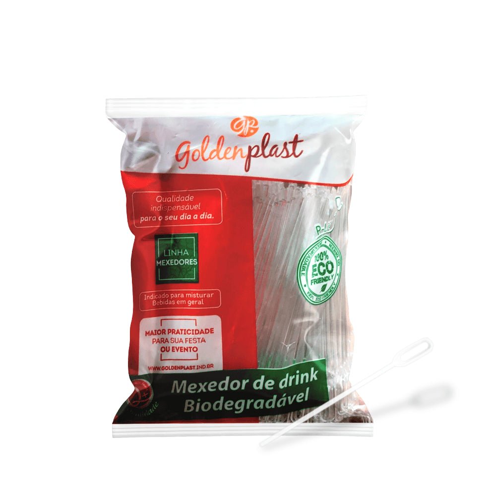 Kit de Palheta Plástica para Drinks 11cm Goldenplast 2 Pacotes com 500 unidades - e - dona