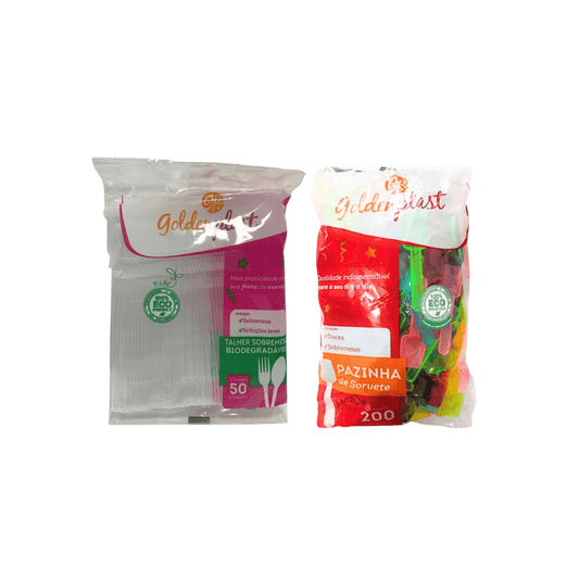 Kit Garfo de Sobremesa Transparente GoldenPlast - e - dona