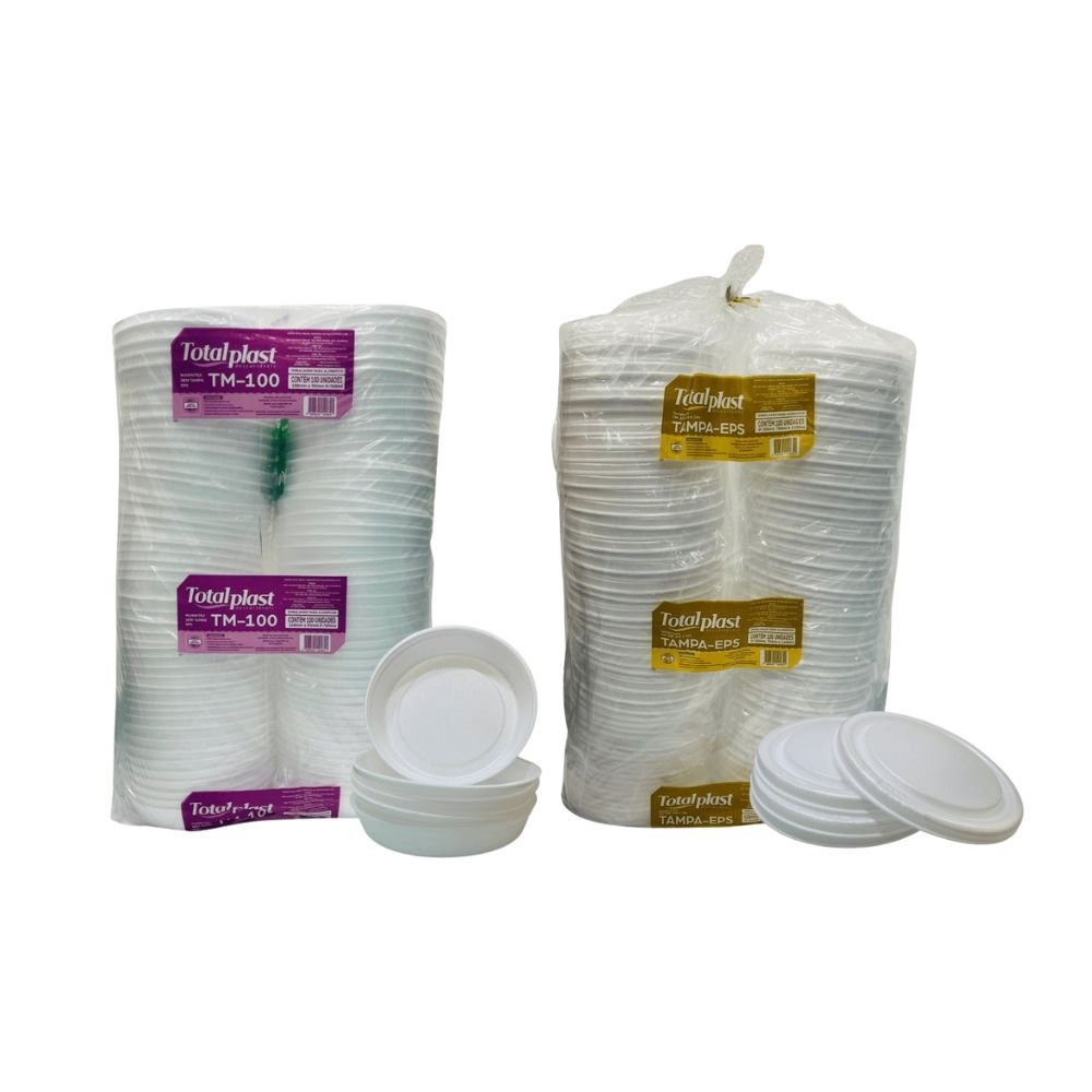Kit Marmitex Isopor 500ml com Tampa - e - dona