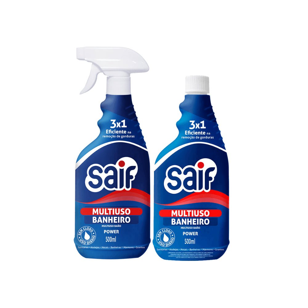 Kit Multiuso Banheiro Spray + Refil 500ml Saif - e - dona