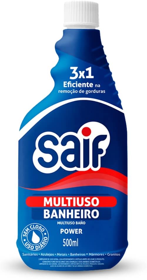Kit Multiuso Banheiro Spray + Refil 500ml Saif - e - dona