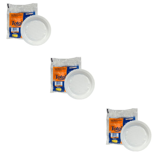 Kit Prato Raso 26 Cm Totalplast Branco 3 Pacotes com 10 Unidades - e - dona